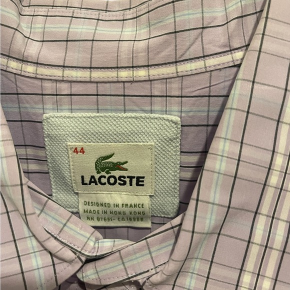 Lacoste men’s short sleeve button down plaid - great condition - no stains - Picture 3 of 4